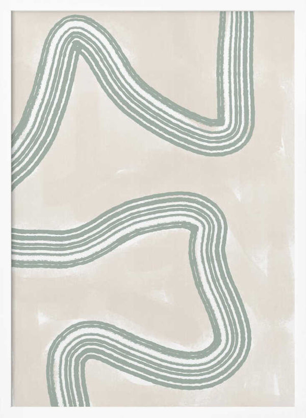 Tablou înramat „Curved Tranquility” de uplusmestudio