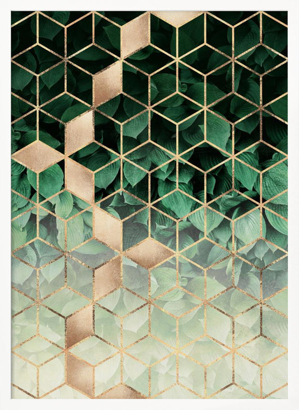 Tablou înramat „Leaves And Cubes” de Elisabeth Fredriksson