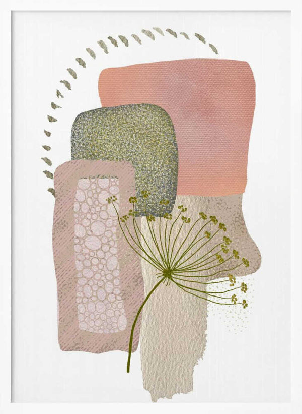 Tablou înramat „Delicate Pink and Green-1” de Sally Ann Moss