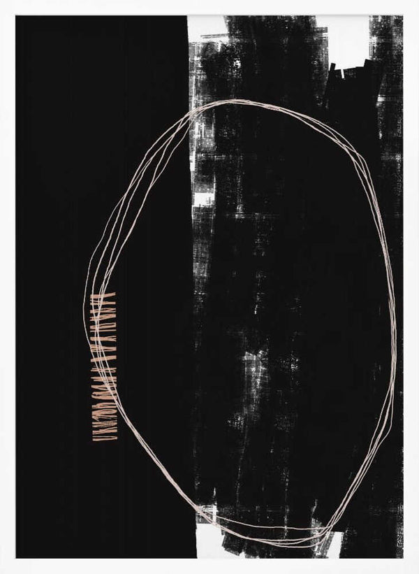 Tablou înramat „Abstract Black And White Artwork” de uplusmestudio