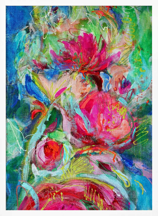 Tablou înramat „Vibrant Petal Symphony” de Dorothy Fagan