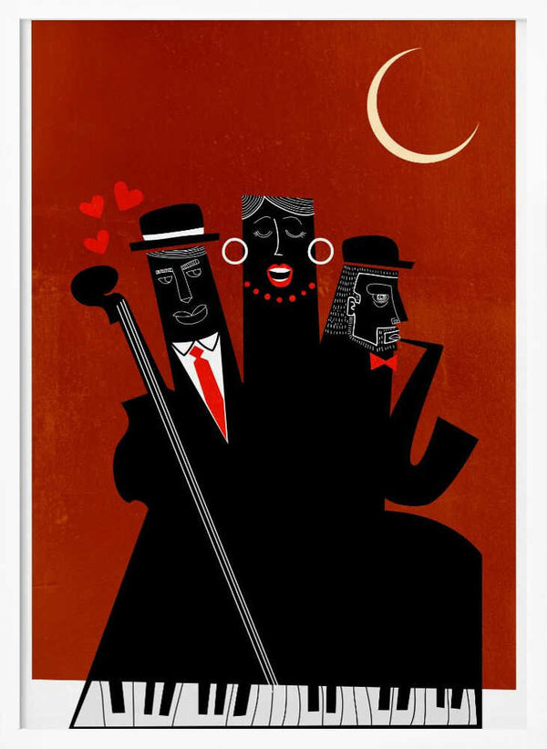 Tablou înramat „Singing Around the Christmas Tree” de Kubistika