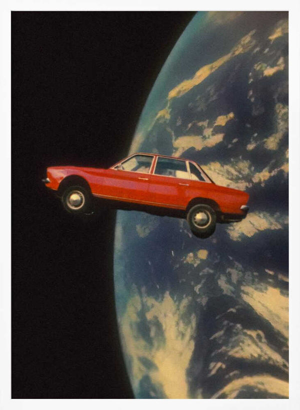 Tablou înramat „Flying Space Car” de Taudalpoi