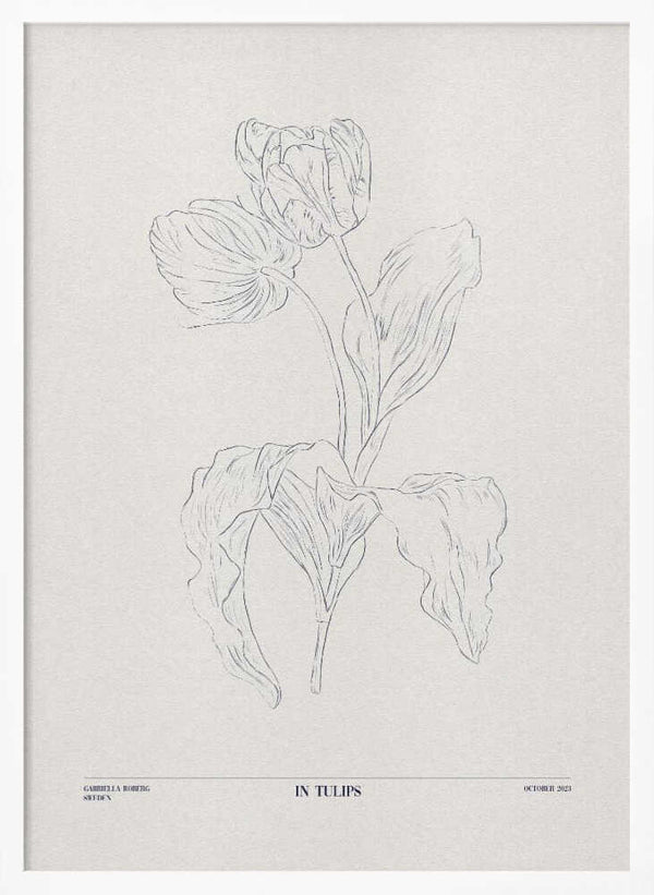 Tablou înramat „In Tulips (blue)” de Gabriella Roberg