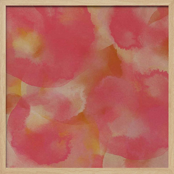 Tablou înramat „Joyful Bubbles – Watercolor Abstract in Pink and Terra” de Dina Dankers