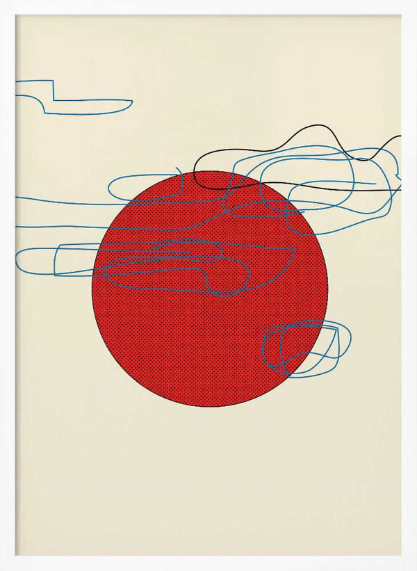 Tablou înramat „Bold Red Circles” de Nicholas