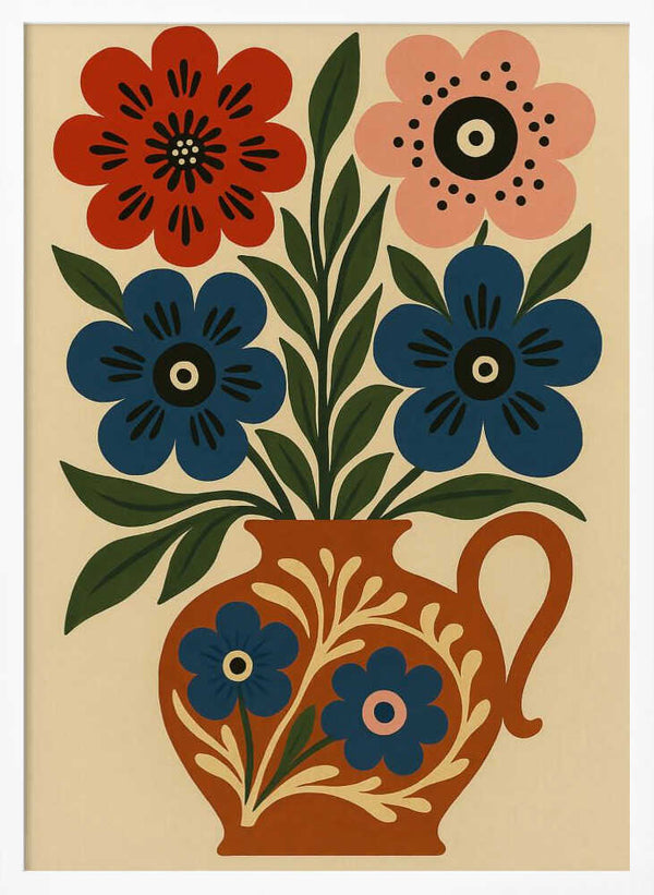 Tablou înramat „Floral Vase Delight” de Marianne Bassil