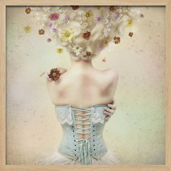 Tablou înramat „Girl of the flower garden” de Kiyo Murakami