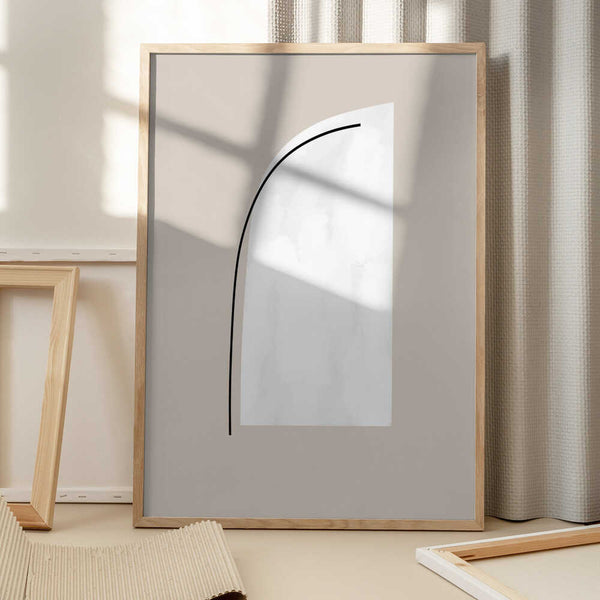 Tablou înramat „Curved Black Lines” de uplusmestudio