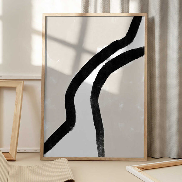 Tablou înramat „Bold Black Lines” de uplusmestudio