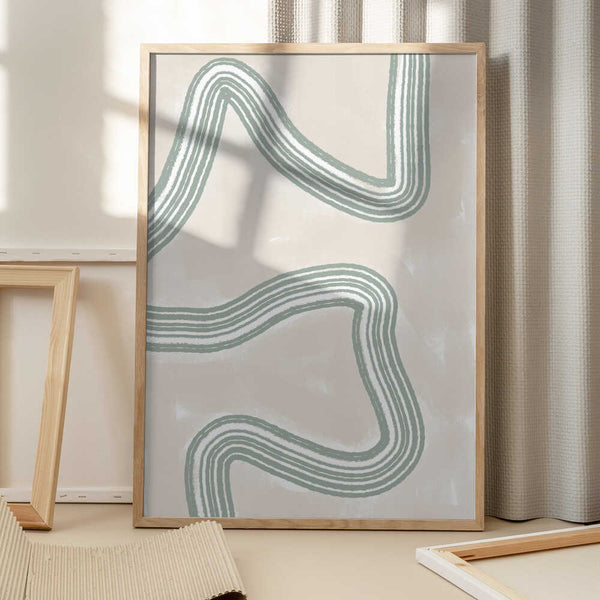 Tablou înramat „Curved Tranquility” de uplusmestudio