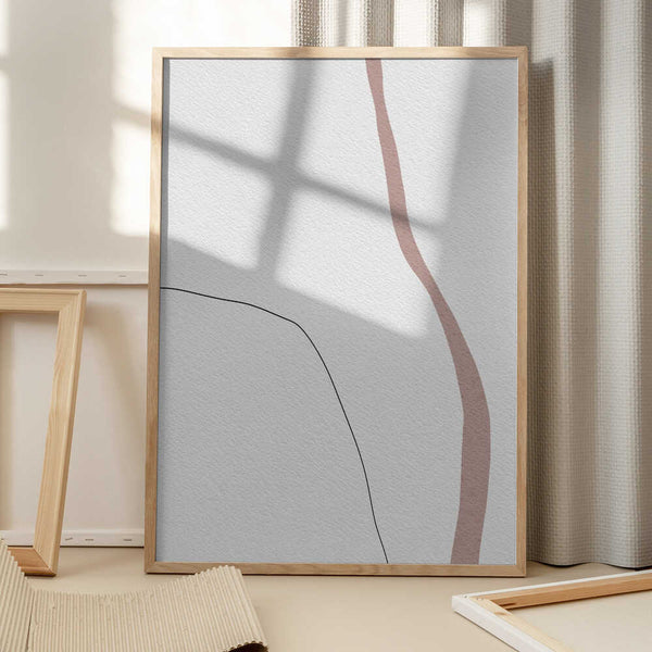 Tablou înramat „Curved Traces” de uplusmestudio