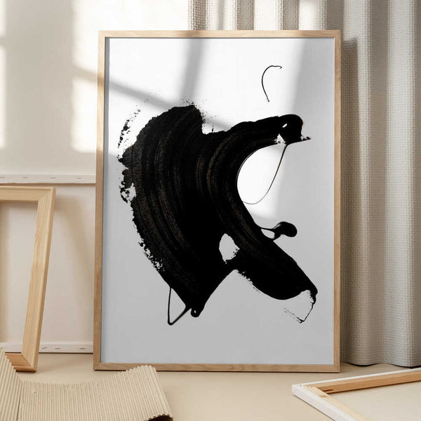 Tablou înramat „Black abstract Stroke” de uplusmestudio