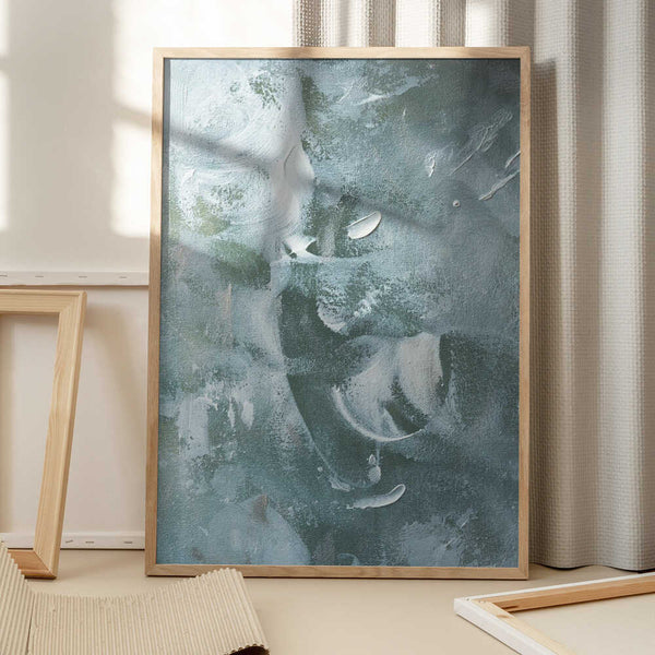 Tablou înramat „Green and White Acrylic” de uplusmestudio