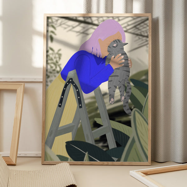 Tablou înramat „Hi Kitty, I love you!” de Jota de jai