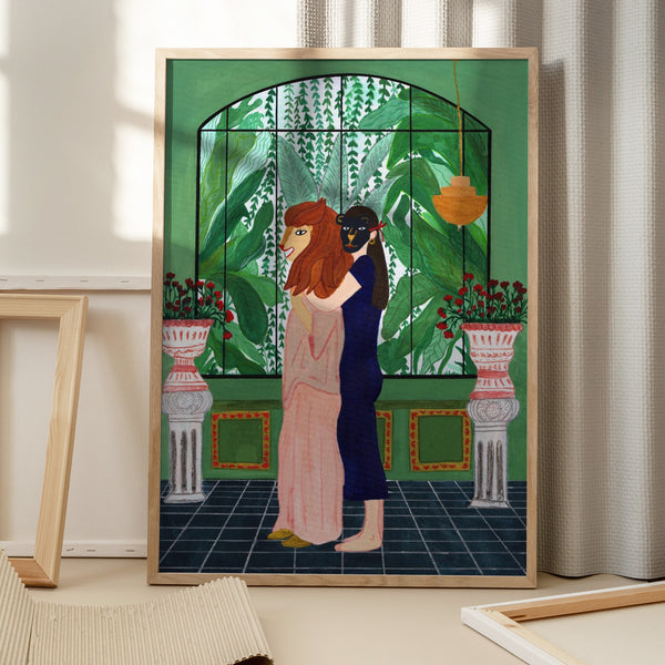 Tablou înramat „Lion Mom” de Jota de jai