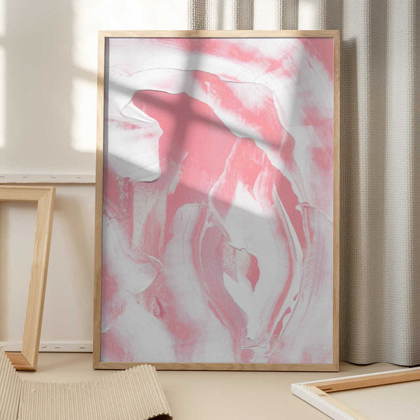 Tablou înramat „Harmonious Blend Of Pink And White Hues” de uplusmestudio
