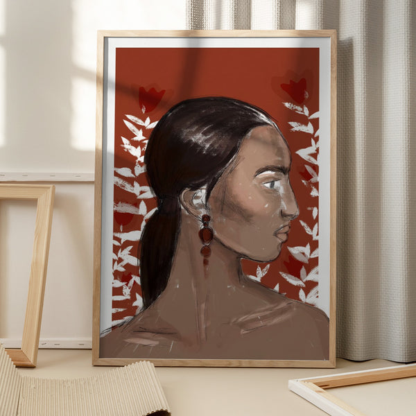 Tablou înramat „Crimson Elegance” de Treechild