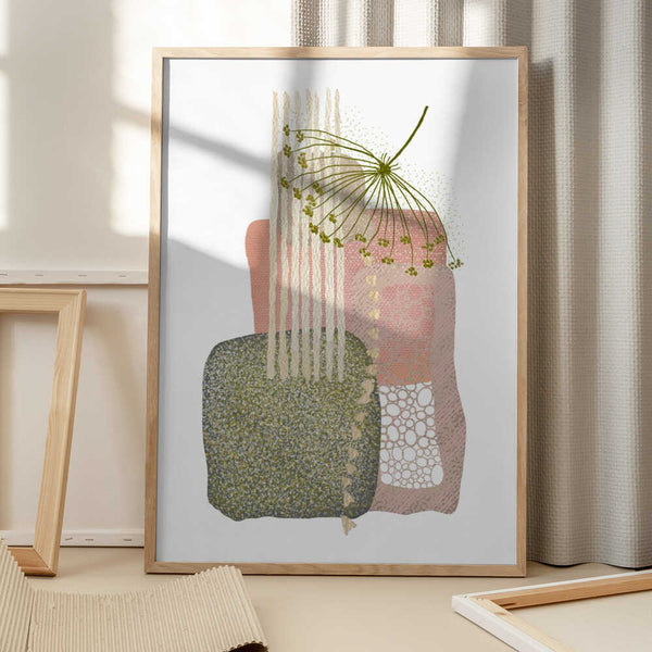 Tablou înramat „Delicate Pink and Green-3” de Sally Ann Moss