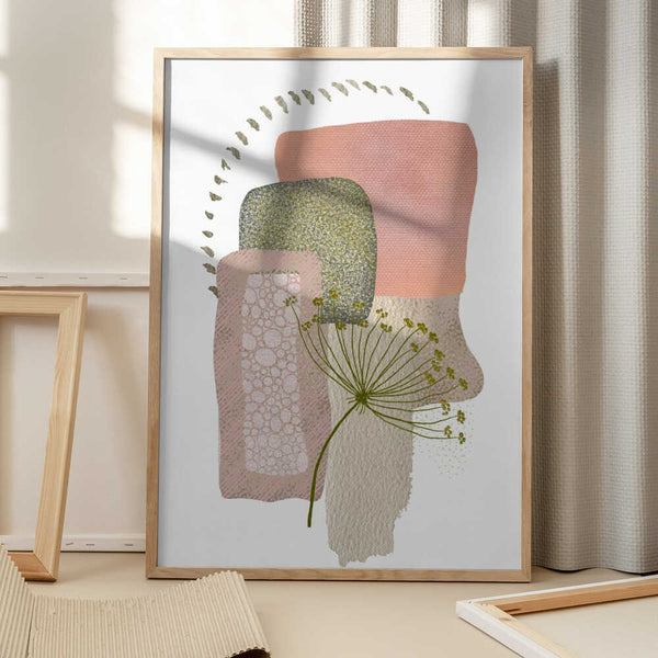 Tablou înramat „Delicate Pink and Green-1” de Sally Ann Moss