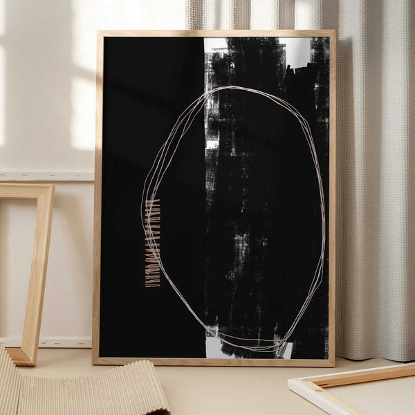 Tablou înramat „Abstract Black And White Artwork” de uplusmestudio