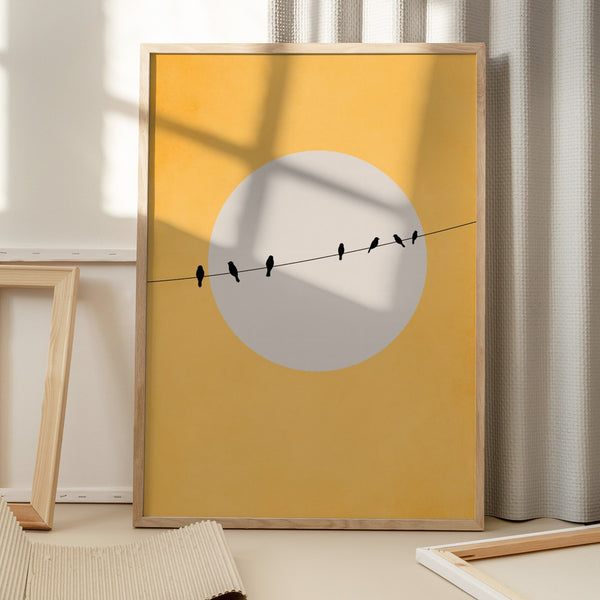 Tablou înramat „Chirping and Chilling” de Kubistika