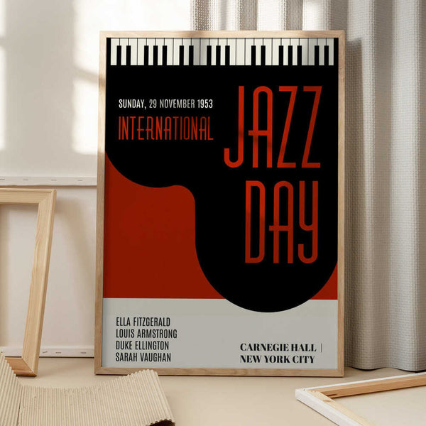 Tablou înramat „Jazzy Days Dark Red” de Kubistika