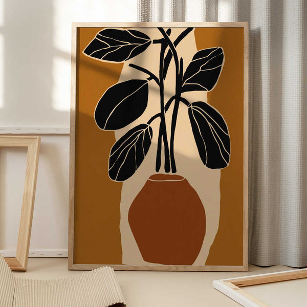 Tablou înramat „Bold Leaf Silhouette” de Treechild