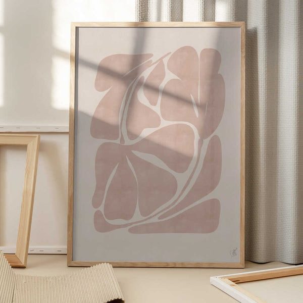 Tablou înramat „Beige Abstract Shapes” de Anne-Marie Volfova