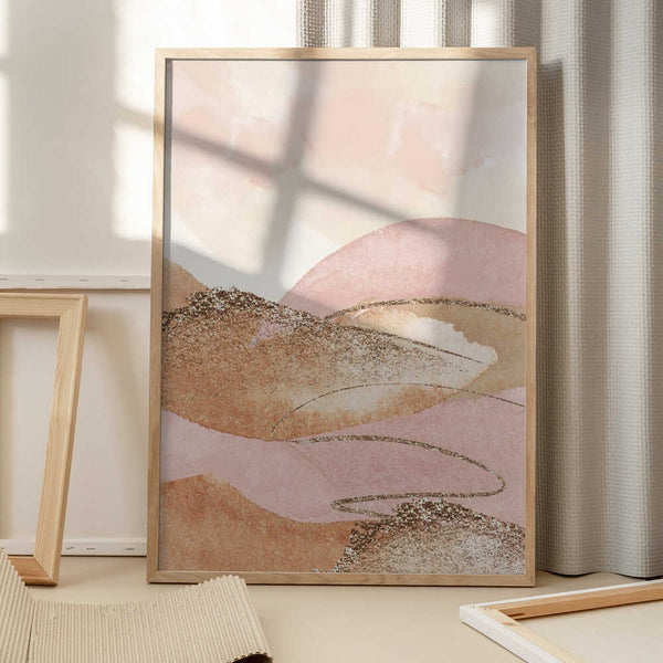 Tablou înramat „Landscape in pink-2” de Sally Ann Moss