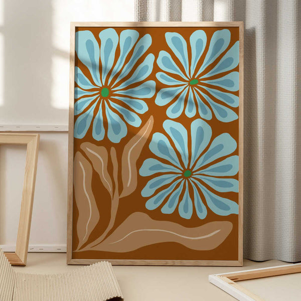 Tablou înramat „Amber Blooms” de Miho Art Studio
