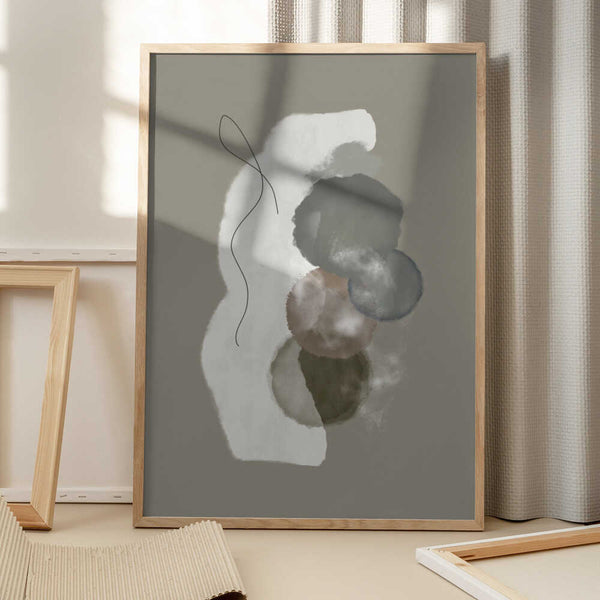 Tablou înramat „Organic shapes in earthly tones” de Imaginative