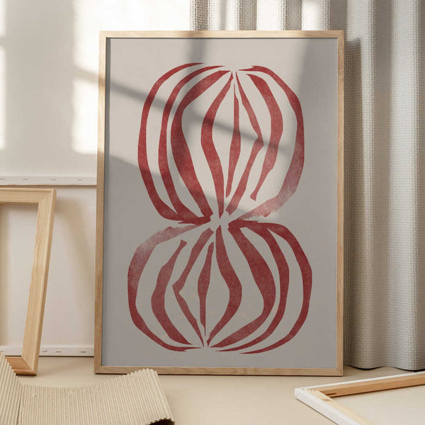 Tablou înramat „Crimson Echoforms” de THE MIUUS STUDIO