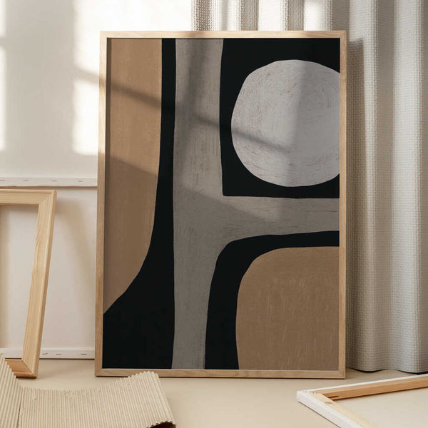 Tablou înramat „Normal grey organic shape” de Little Dean