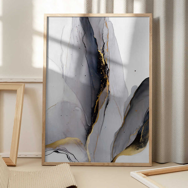 Tablou înramat „Golden Veins Flow” de Alevtina Shelest
