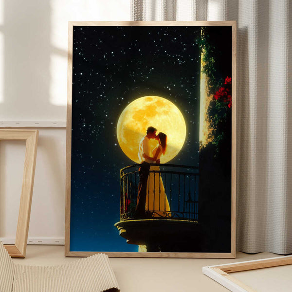 Tablou înramat „Love Under the Moon” de Taudalpoi