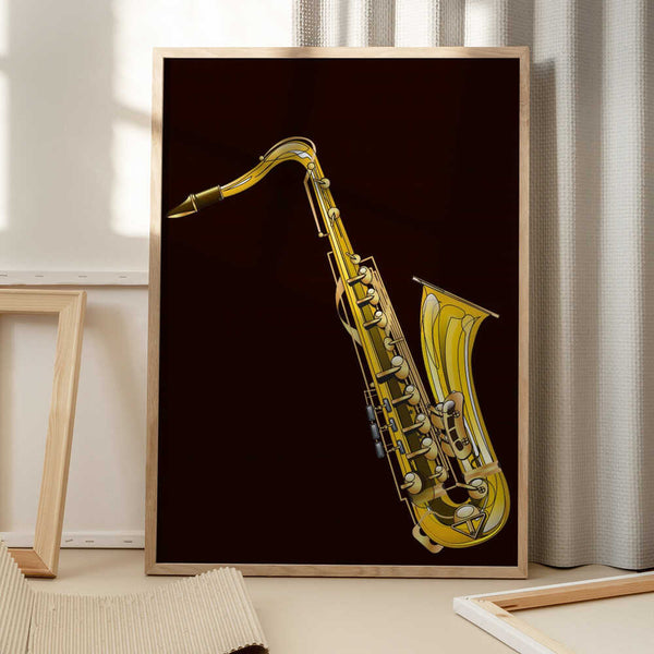 Tablou înramat „Golden Saxophone” de Nicholas