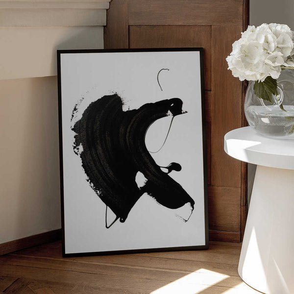 Tablou înramat „Black abstract Stroke” de uplusmestudio