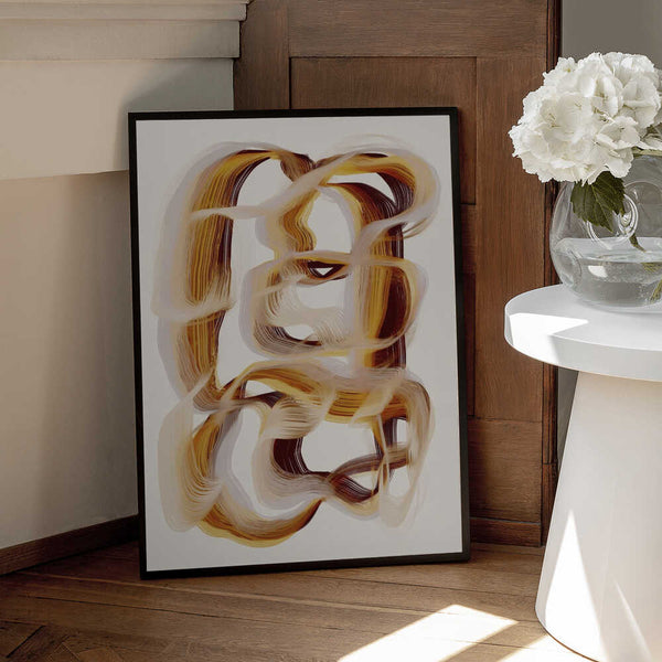 Tablou înramat „Flowing Amber Paths” de Treechild