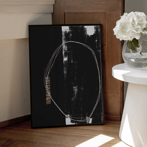 Tablou înramat „Abstract Black And White Artwork” de uplusmestudio