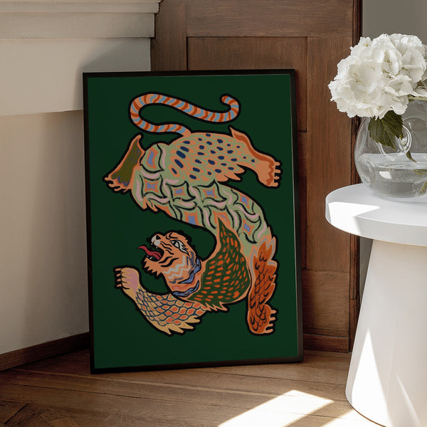 Tablou înramat „Asiantiger Green” de Arty Guava