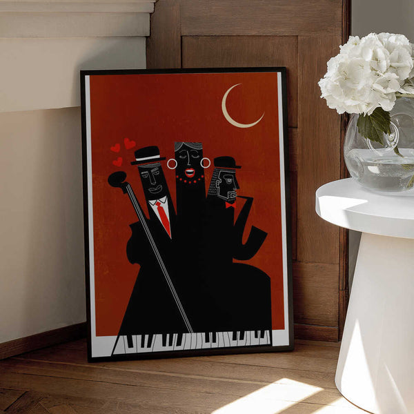 Tablou înramat „Singing Around the Christmas Tree” de Kubistika