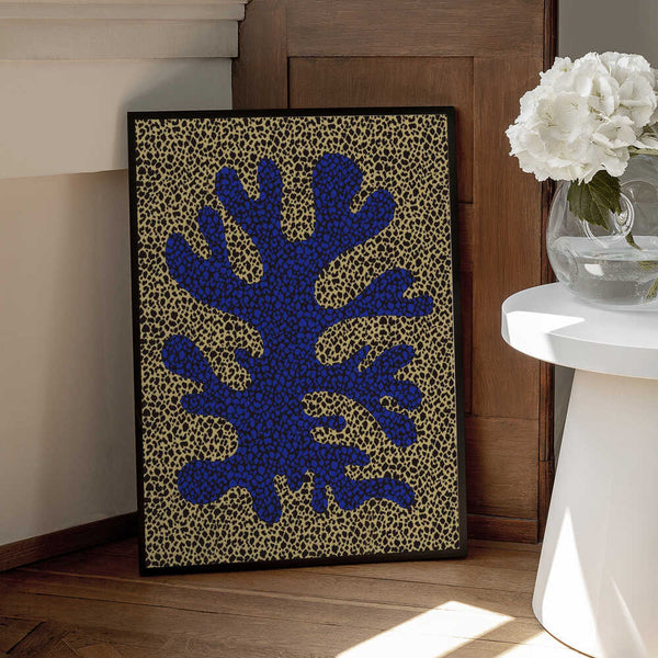 Tablou înramat „Blue and Yellow Coral pattern” de Little Dean