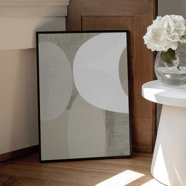 Tablou înramat „Black White Neutral Shapes 1” de cartissi