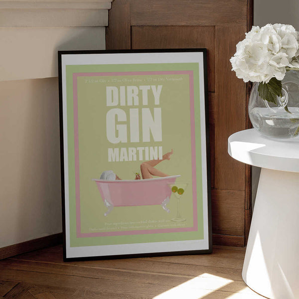 Tablou înramat „Jlr Cocktails- Dirty Gin Martini” de Jenny Liz Rome