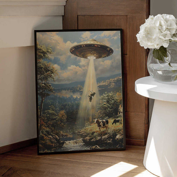 Tablou înramat „Alien Cowspiracy” de Dikhotomy