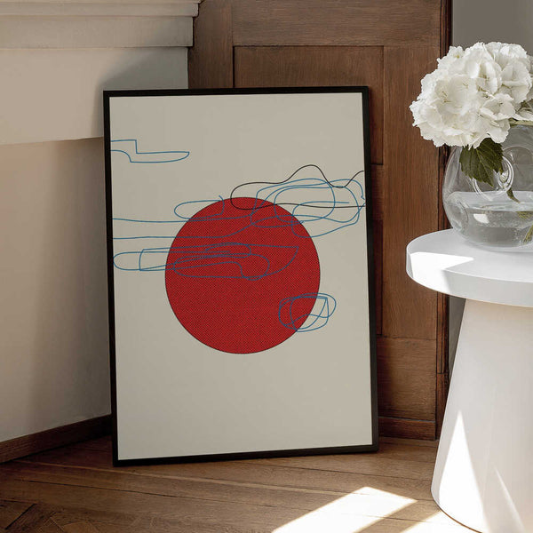 Tablou înramat „Bold Red Circles” de Nicholas