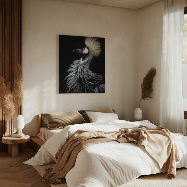 Tablou canvas „Crowned crane's portrait” de Eiji Itoyama