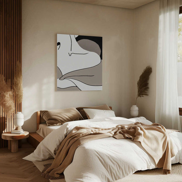 Tablou canvas „matisse_shoulder_vector_002_Black” de Pictufy Studio II