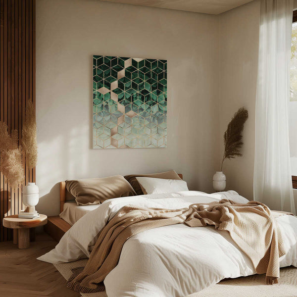 Tablou canvas „Leaves And Cubes” de Elisabeth Fredriksson